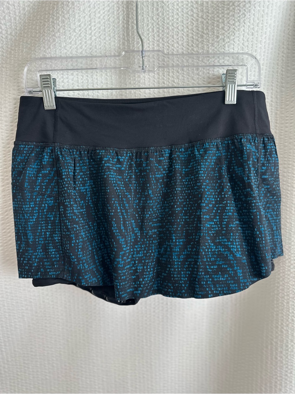 Lululemon Final Lap Skirt Pulse Capri Black Blue Running Athletic Skort Size 8